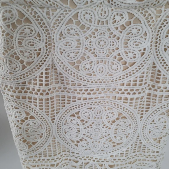 Soieblu Lace Dress Cream Sz M - Picture 6 of 10